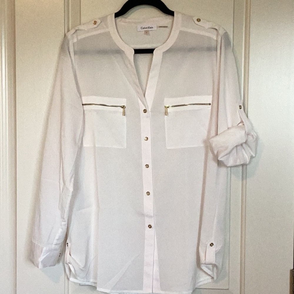 Calvin Klein Sheer Dress Shirt - Size L